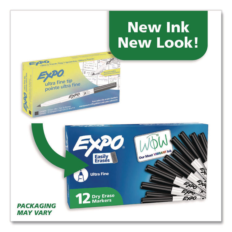 Low-Odor Dry-Erase Marker, Extra-Fine Bullet Tip, Black