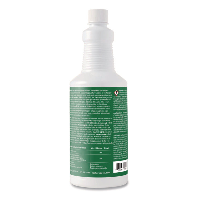 Bio Conqueror 105 Enzymatic Odor Counteractant Concentrate, Mango, 32 Oz Bottle, 12/carton