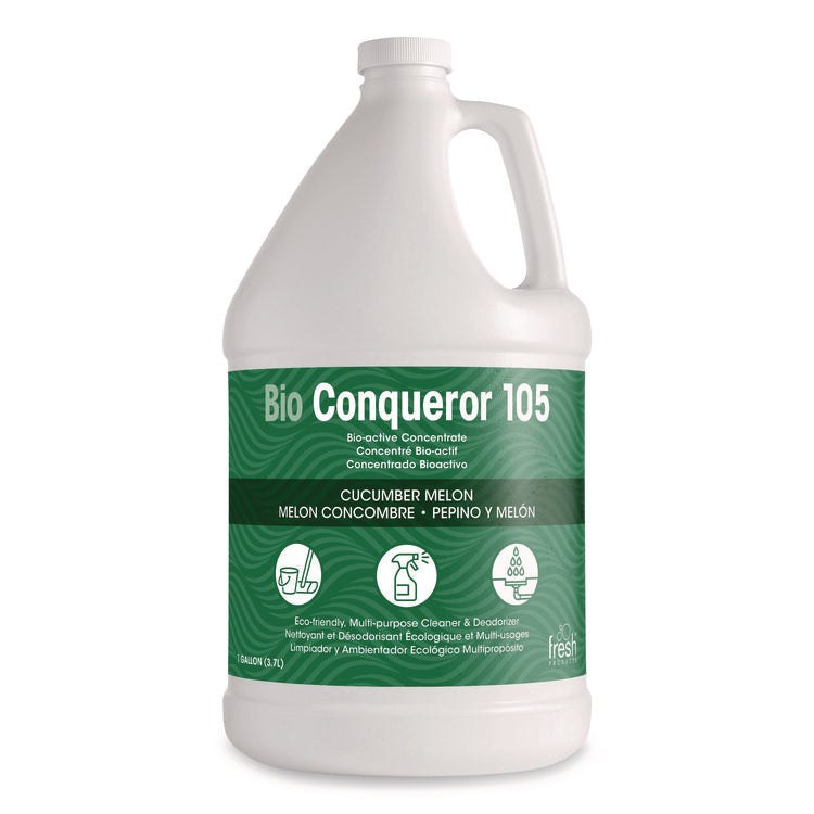 Bio Conqueror 105 Enzymatic Odor Counteractant Concentrate, Cucumber Melon, 1 Gal Bottle, 4/carton