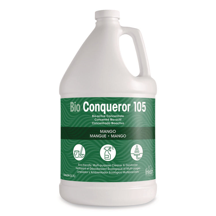 Bio Conqueror 105 Enzymatic Odor Counteractant Concentrate, Mango, 1 Gal Bottle, 4/carton