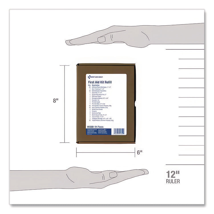 25 Person ANSI A Refill Kit, ANSI 2021 Compliant, 94 Pieces