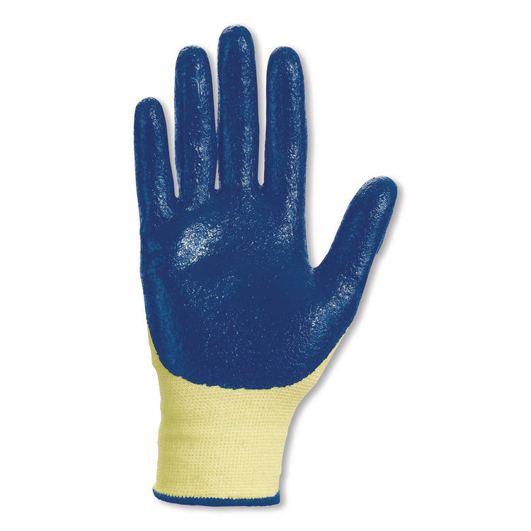 G60 Nitrile Coated Cut Resistant Gloves, EN388: 3221, X-Large (Size 10), Blue/Yellow, 12 Pairs