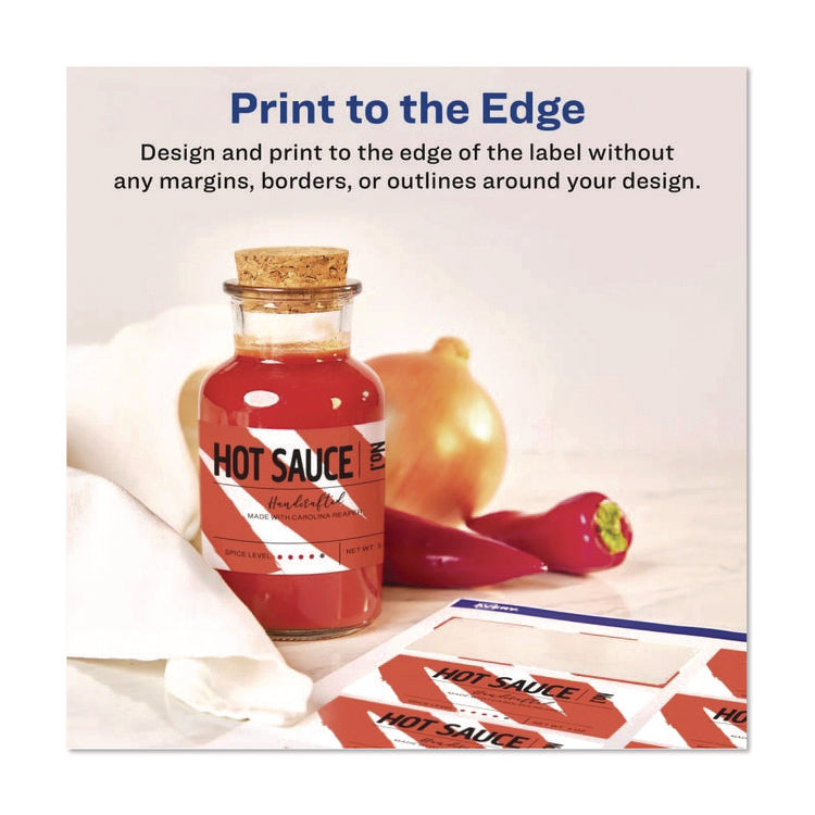 Sure Feed Glossy Labels, 2 x 3, White, 8 Labels/Sheet, 10 Sheets Pack