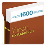 Heavy-Duty Expanding Wallet, 7" Expansion, 1 Section, Elastic Cord Closure, Legal Size, Redrope