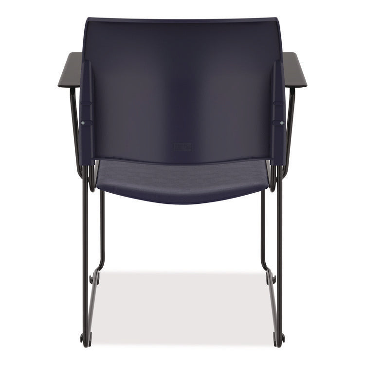 8700 Series Cafetorium Chair With Armrests, Supports Up to 500 lb, 18" Seat Height, Blue Seat/Back, Black Base, 8/Pack