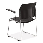 8700 Series Cafetorium Chair With Armrests, Supports Up to 500 lb, 18" Seat Height, Black Seat/Back, Chrome Base, 8/Pack