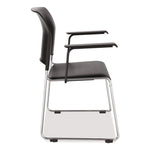8700 Series Cafetorium Chair With Armrests, Supports Up to 500 lb, 18" Seat Height, Black Seat/Back, Chrome Base, 8/Pack