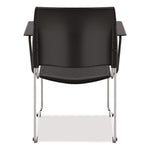 8700 Series Cafetorium Chair With Armrests, Supports Up to 500 lb, 18" Seat Height, Black Seat/Back, Chrome Base, 8/Pack