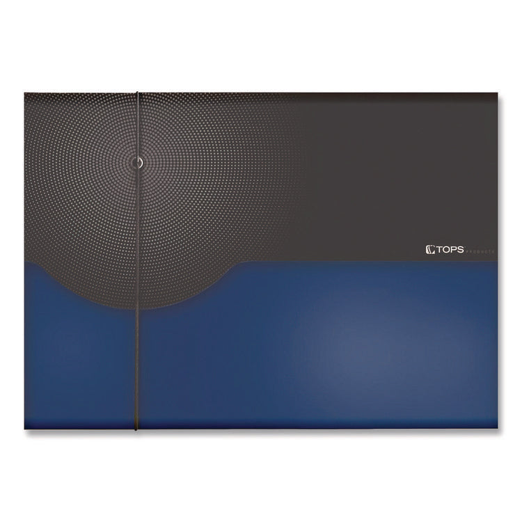 Seven-Pocket Poly Expanding File, 1" Expansion, 7 Sections, Elastic Cord Closure, 1/6-Cut Tabs, Letter Size, Blue