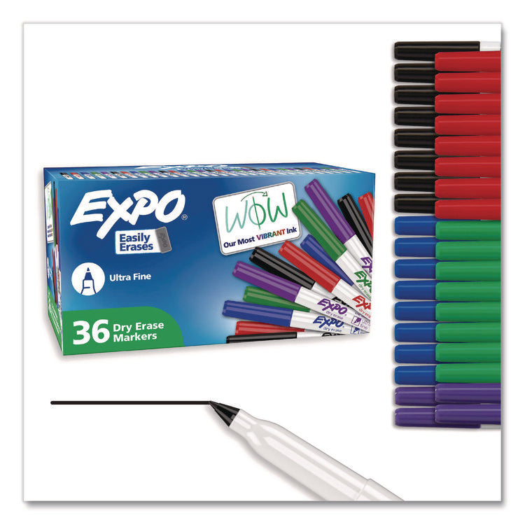 Low-Odor Dry Erase Marker Office Value Pack, Extra-Fine Bullet Tip, Assorted Colors, 36/Pack