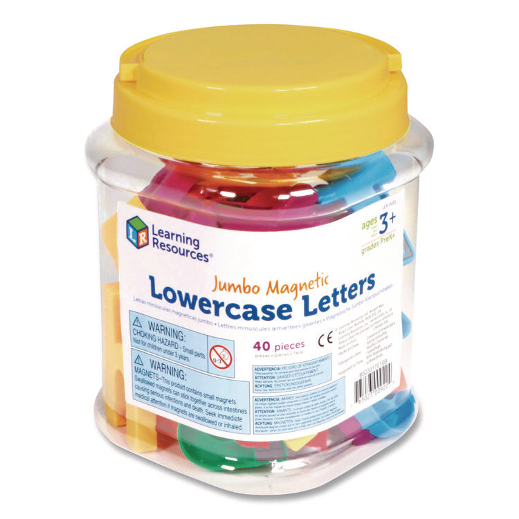 Jumbo Lowercase Magnetic Letters, 1.5" Tall, Assorted Color Characters, 40 Pieces