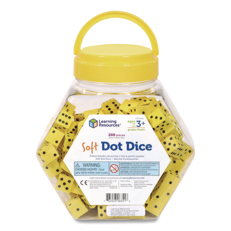 Soft Foam Dot Dice, Grades Pre-K to 1, 200 Pieces