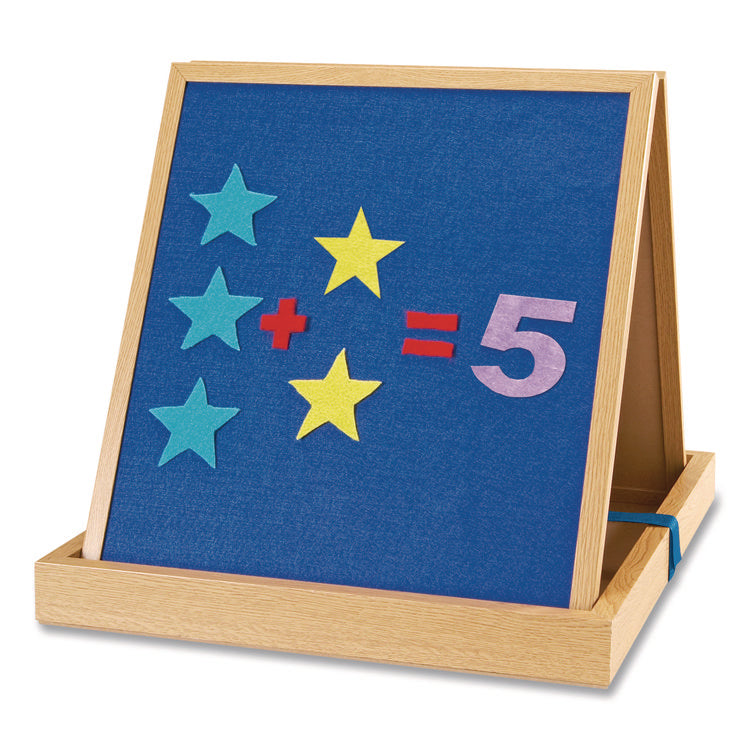 Double-Sided Tabletop Easel, 15.75" x 17.5", White/Blue Surface