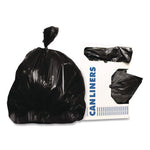 Linear Low-Density Can Liners, 55 gal, 2 mil, 36" x 58", Black, Flat Pack, 100/Carton