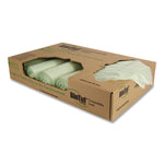 Biotuf Compostable Can Liners, 33 gal, 0.9 mil, 33" x 39", Light Green, 25 Bags/Roll, 8 Rolls/Carton