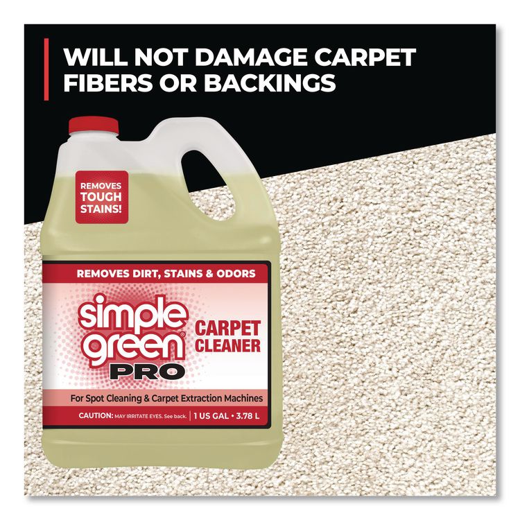 Pro Carpet Cleaner, Unscented, 1 gal Bottle, 4/Carton
