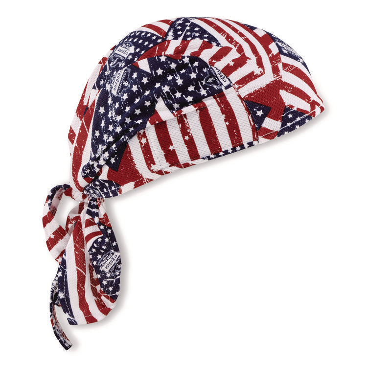 Chill-Its 6615 High-Performance Bandana Doo Rag with Terry Cloth Sweatband, One Size Fits Most, Stars and Stripes