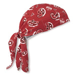 Chill-Its 6615 High-Performance Bandana Doo Rag with Terry Cloth Sweatband, One Size Fits Most, Red Western