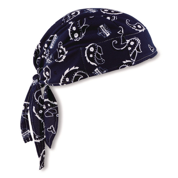 Chill-Its 6615 High-Performance Bandana Doo Rag with Terry Cloth Sweatband, One Size Fits Most, Navy Western