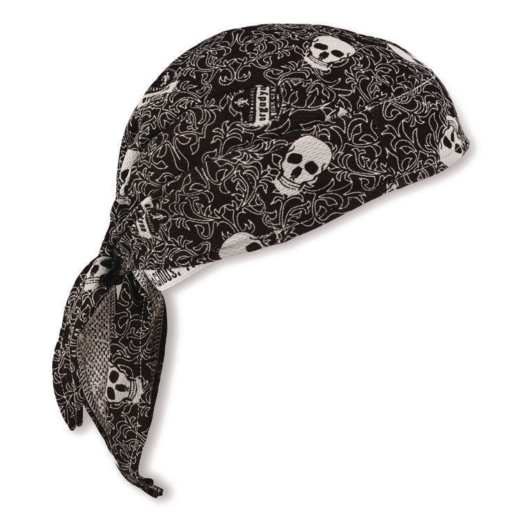 Chill-Its 6615 High-Performance Bandana Doo Rag with Terry Cloth Sweatband, One Size Fits Most, Skulls