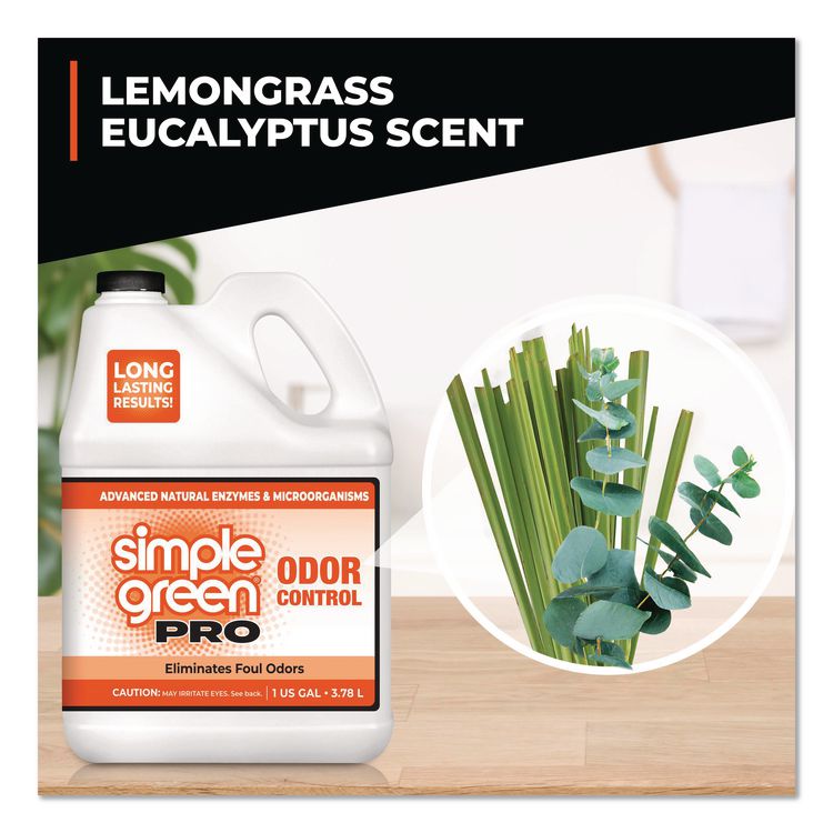 Pro Odor Control, Lemongrass Eucalyptus, 1 gal Bottle, 4/Carton