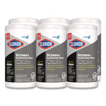CloroxPro ScreenPlus Sanitizing Wipes, 6 x 8, Citrus Blend, White, 75/Canister, 6 Canisters/Carton