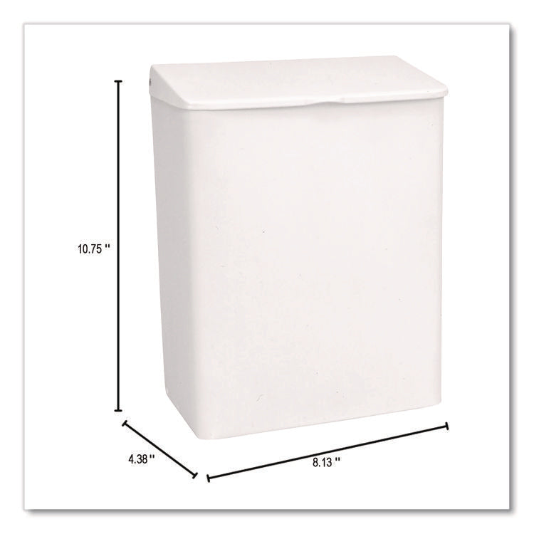 Enamel Feminine Napkin Receptacle, Metal, White