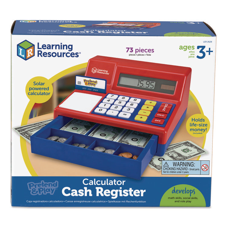 Pretend and Play Calculator Cash Register, Grades Pre-K to 2, 73 Pieces