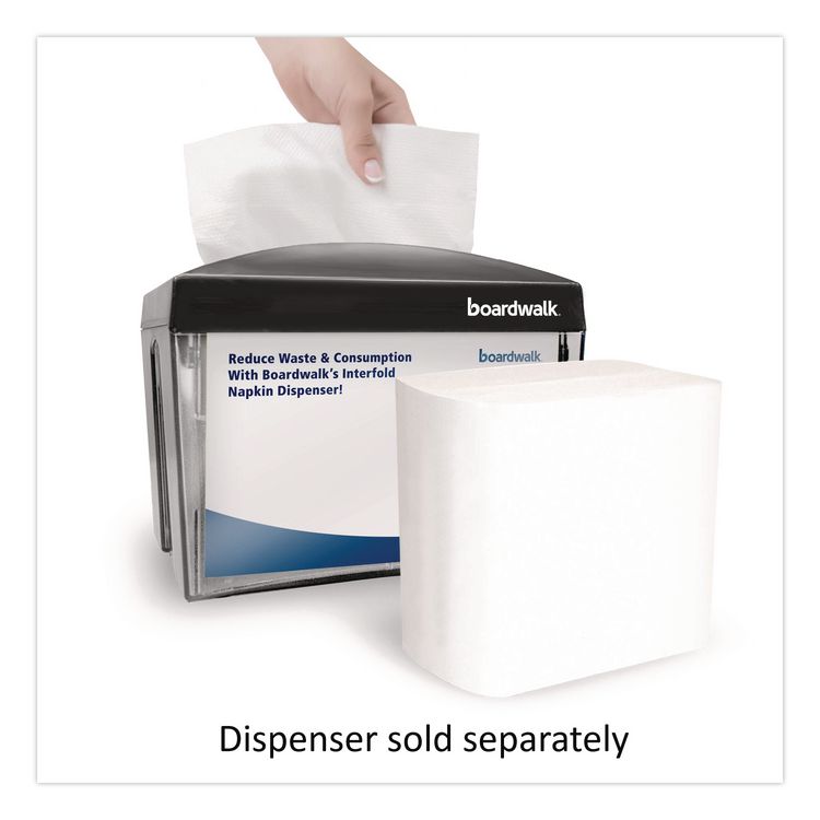 Interfold Napkins, 1-Ply, 8.8 x 6.3, White, 500/Pack, 12 Packs/Carton