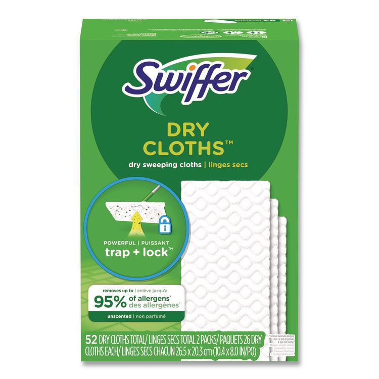 Dry Refill Cloths, White, 10.4" X 8", 52/box, 3 Boxes/carton