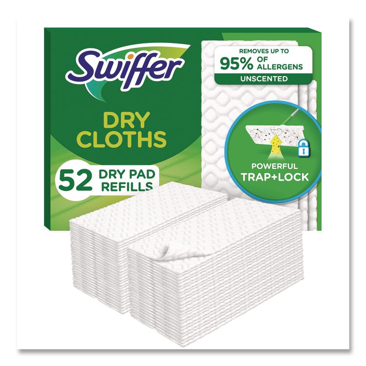 Dry Refill Cloths, White, 10.4" X 8", 52/box, 3 Boxes/carton