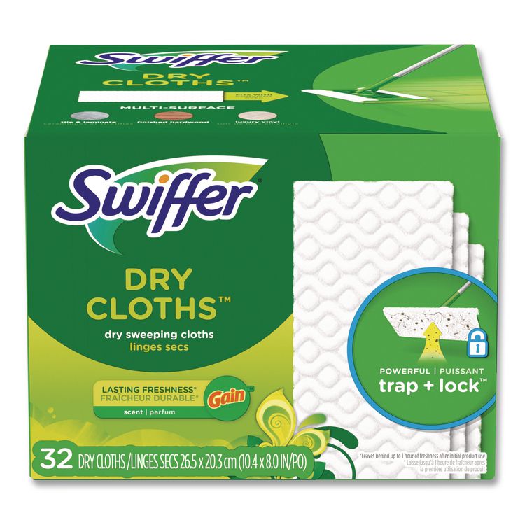 Dry Refill Cloths. 8 x 10.4, White, 32 Box, 4 Boxes/Carton