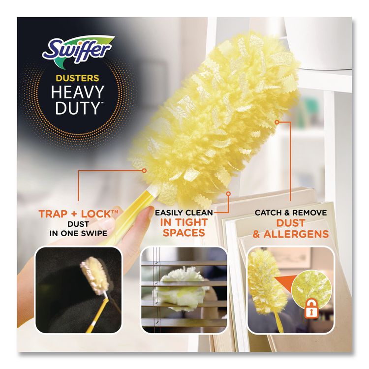 Heavy Duty Dusters Starter Kit, 6" Handle With Two Disposable Dusters, 4 Kits/carton