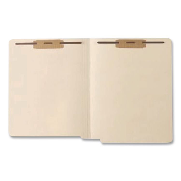 Heavy-Duty End Tab Fastener Folders, 0.75" Expansion, 2 Fasteners, Letter Size, Manila Exterior,  250/Carton