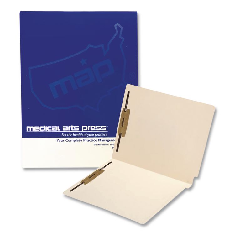 Heavy-Duty End Tab Fastener Folders, 0.75" Expansion, 2 Fasteners, Letter Size, Manila Exterior,  250/Carton