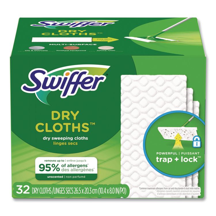 Dry Refill Cloths, White, 10.63" x 8", 32/Box, 4 Boxes/Carton