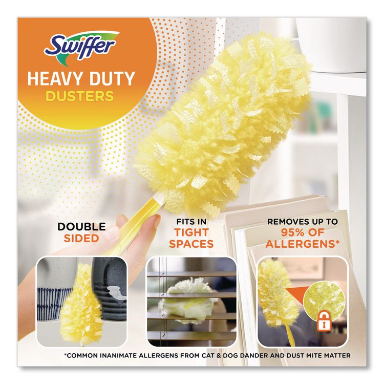Heavy Duty Dusters With Extendable Handle, 14" To 3 Ft Handle, 1 Handle And 3 Dusters/kit