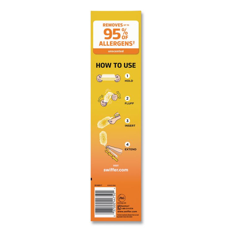 Heavy Duty Dusters With Extendable Handle, Plastic Handle Extends To 3 Ft, 1 Handle And 3 Dusters/kit, 6 Kits/carton