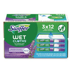 Wet Refill Cloths, 10 x 8, Lavender Vanilla and Comfort, White, 36/Carton