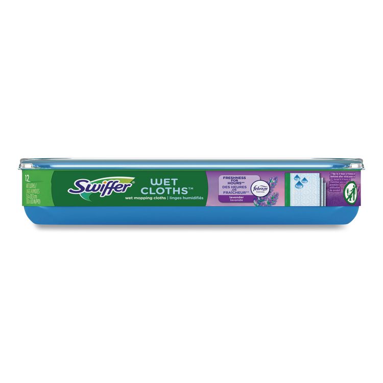 Wet Refill Cloths, 10 x 8, Lavender Vanilla and Comfort, White, 36/Carton
