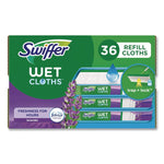 Wet Refill Cloths, 10 x 8, Lavender Vanilla and Comfort, White, 36/Carton