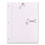 Filler Paper, 3-Hole, 8 X 10.5, Wide/legal Rule, 200/pack