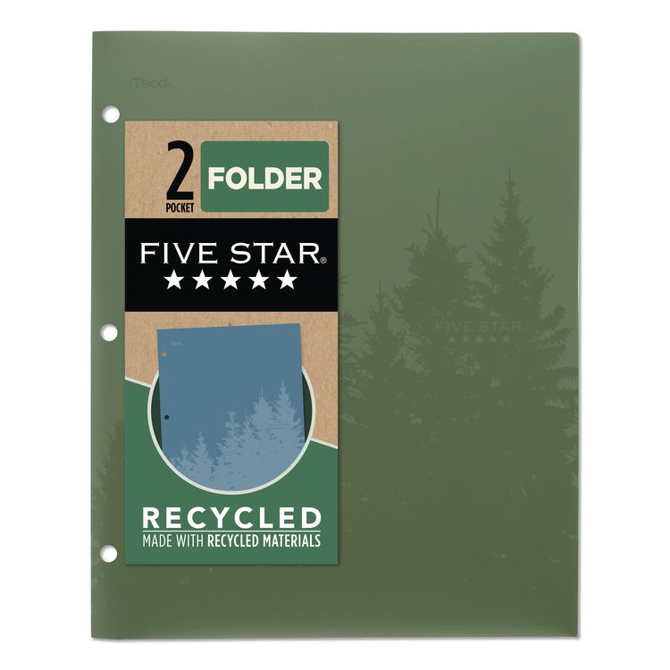 Recycled Plastic Two-Pocket Folder, 11" x 8.5", Randomly Assorted