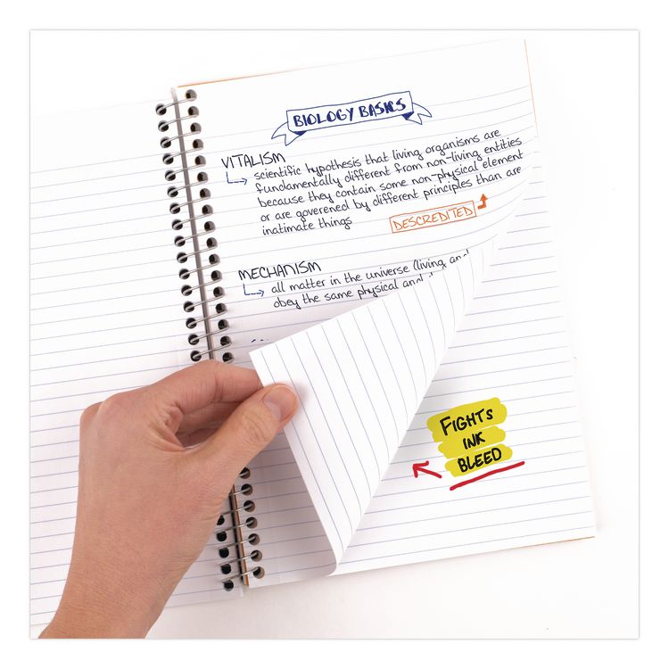 Wirebound Notebook, 2-Subject, Medium/College Rule, Assorted Cover Colors, (80) 9.5 x 6.52 Sheets, 6/Pack