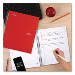 Wirebound Notebook, 1-Subject, Wide/Legal Rule, Assorted Cover Colors, (100) 10.5 x 8 Sheets, 6/Pack