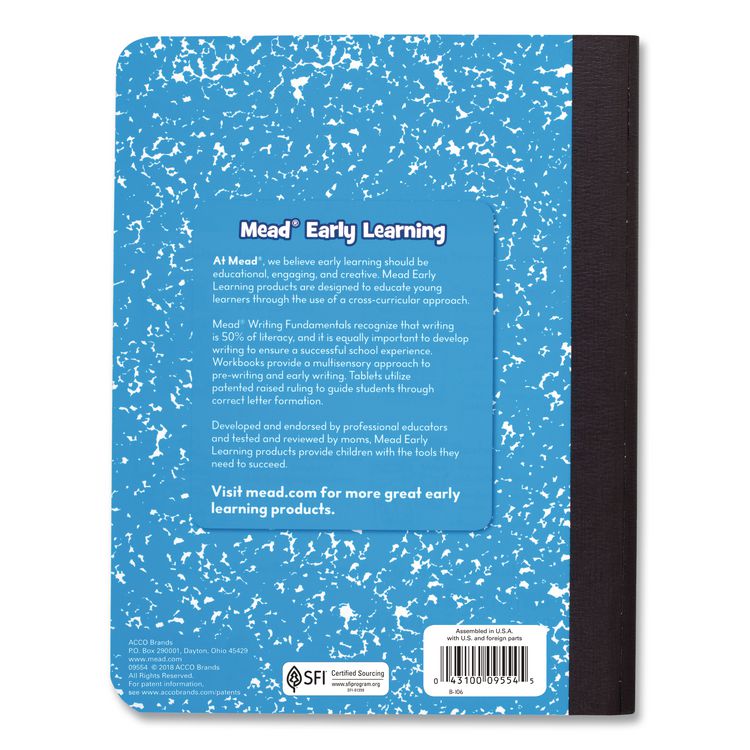 Primary Journal Half Page Ruled, Blue Marble Cover, Primary Rule, (100) 9.75 x 7.5 Sheets