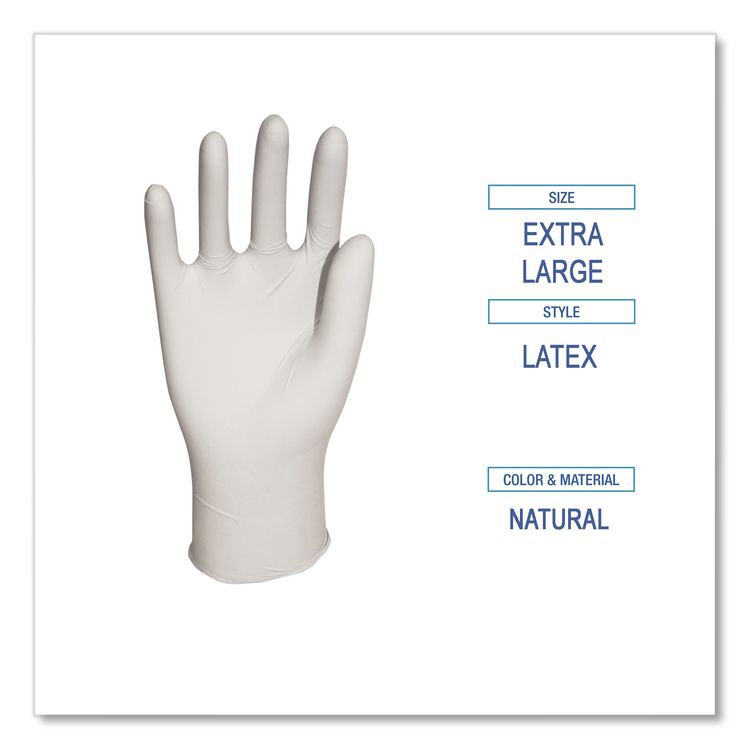 General-Purpose Latex Gloves, Powder-Free, X-Large, 4.4 mil Thick, 9.5" Long, Natural, 100/Box, 10 Boxes/Carton