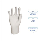 General-Purpose Latex Gloves, Powder-Free, Medium, 4.4 mil Thick, 12" Long, Natural, 100/Box