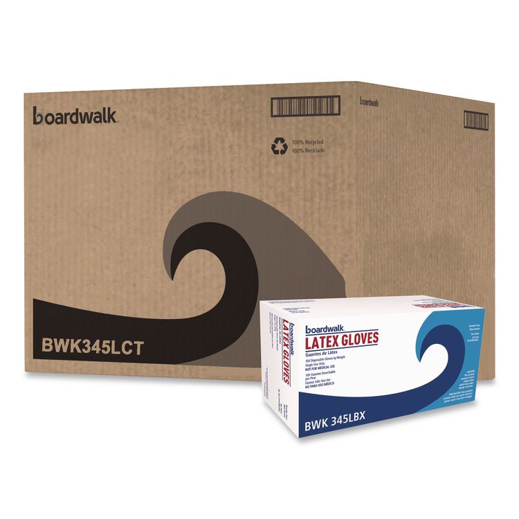General-Purpose Latex Gloves, Powder-Free, Large, 4.4 mil Thick, 9.5" Long, Natural, 100/Box, 10 Boxes/Carton