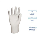 General-Purpose Latex Gloves, Powder-Free, Large, 4.4 mil Thick, 9.5" Long, Natural, 100/Box, 10 Boxes/Carton